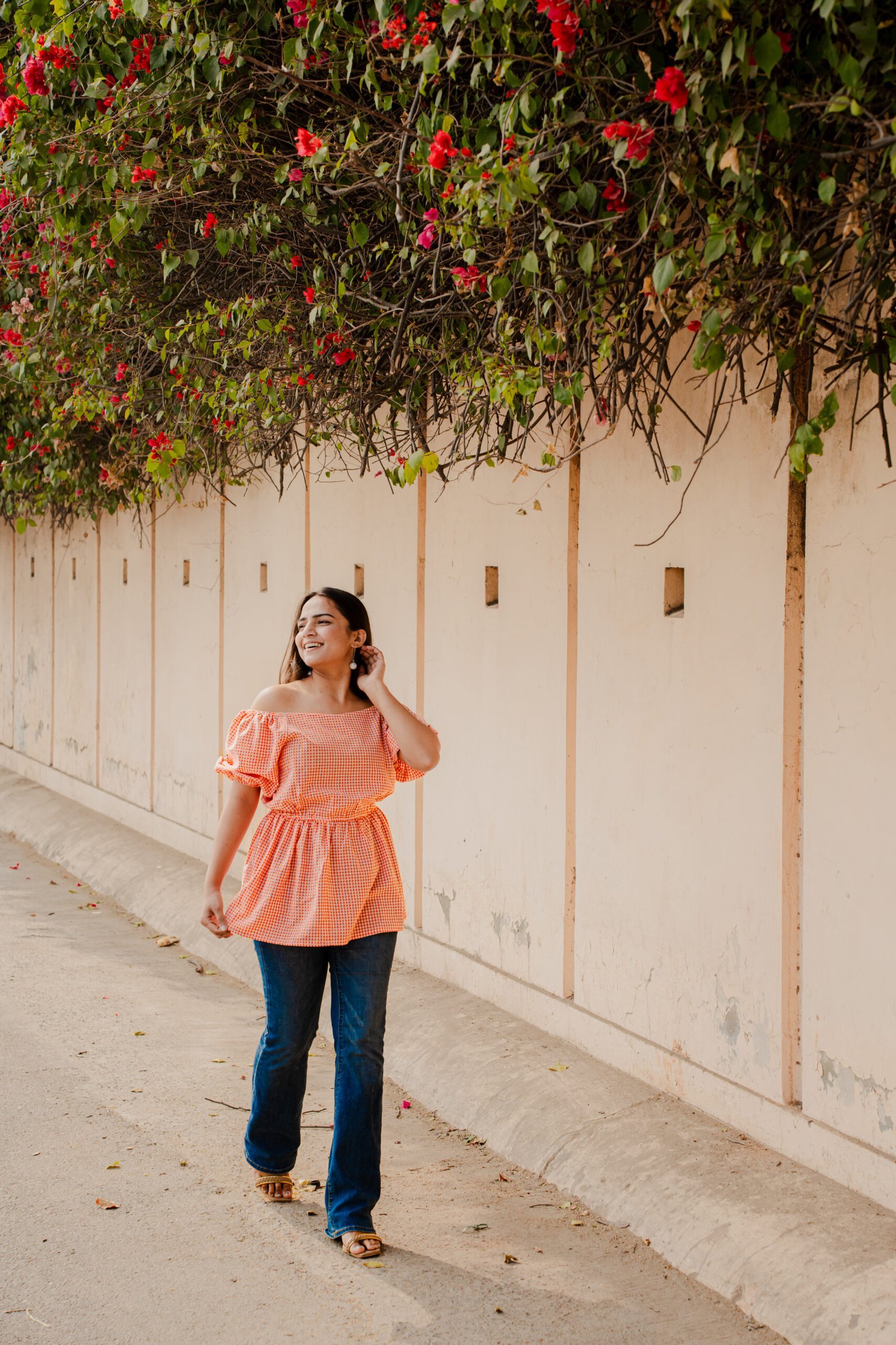 Pink Printed Sleeveless Cotton Top