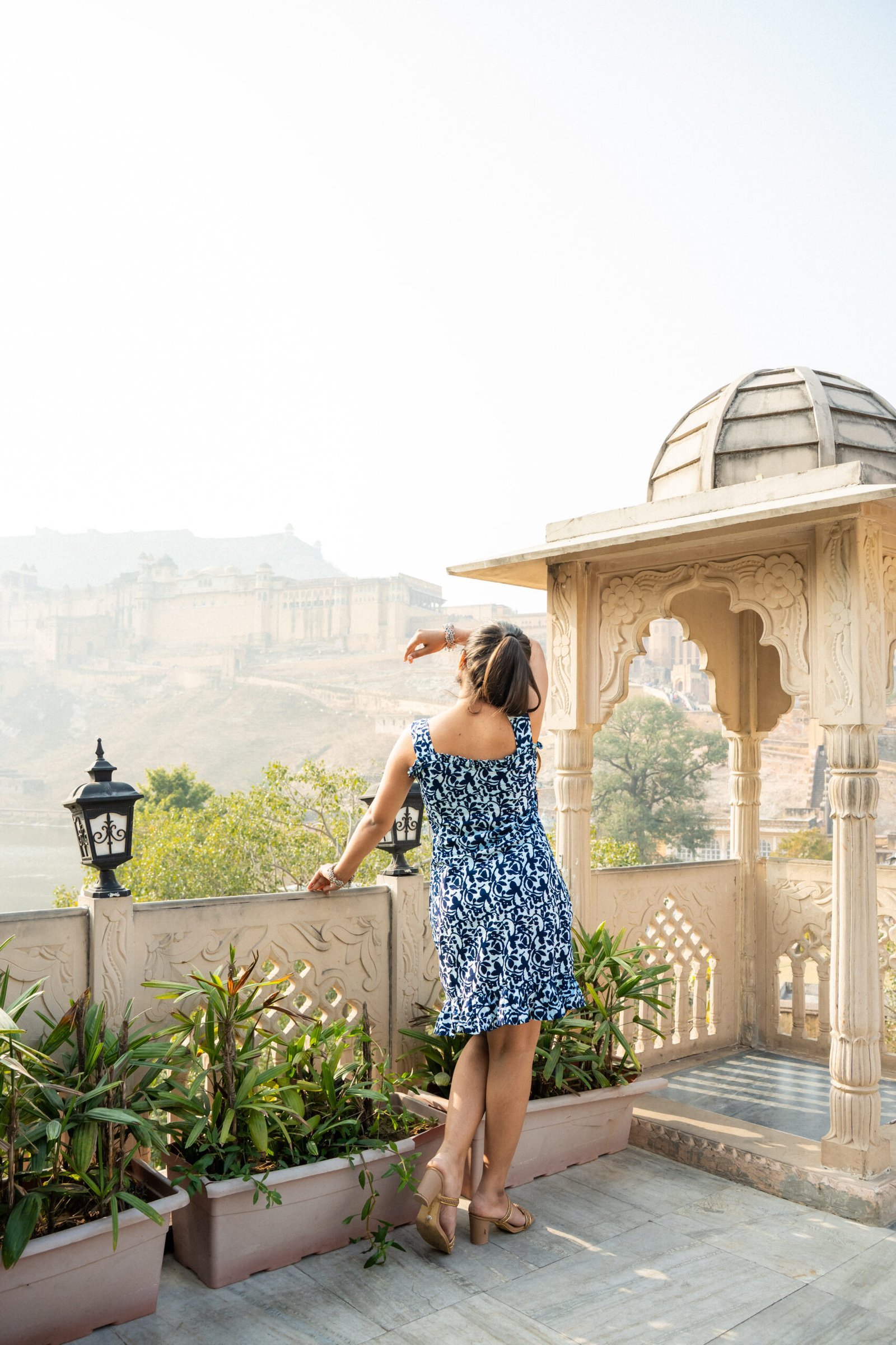 Blue Bloom A-Line Summer Dress