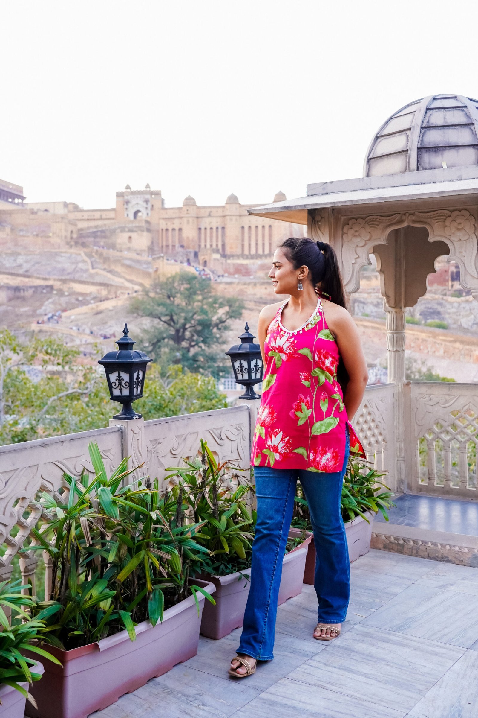 Pink Floral Halter Top