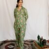 Sage Green Floral Printed Cotton Co-Ord Set