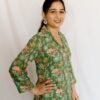 Sage Green Floral Printed Cotton Co-Ord Set