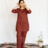 JAT02364-scaled-1.jpg Maroon & Beige Printed Cotton Co-Ord Set