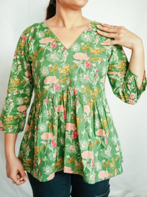 Green Meadow Floral Top