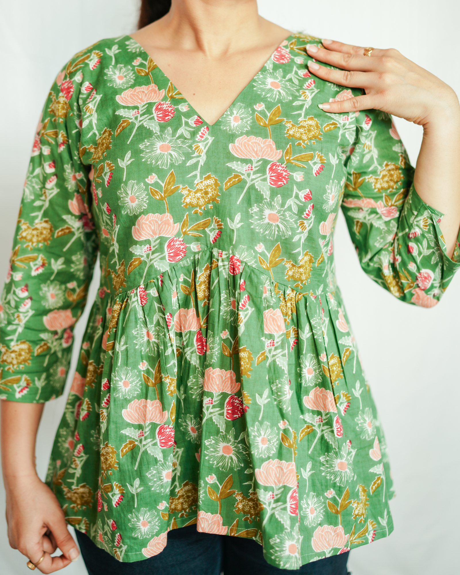 Green Meadow Floral Top